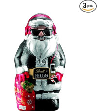 Lindt Chocolate HELLO Santa Xmas Rocks | 3 x 140 g | Santa Claus made from the finest milk chocolate | Santa Claus | Stylish design | Chocolate gift for Christmas