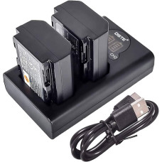 DSTE 2 x NP-FZ100 Replacement Battery + Dual USB Charger with LCD Display Compatible with FZ100 and Sony FX30, α1, A6700, A7R3, A7R III