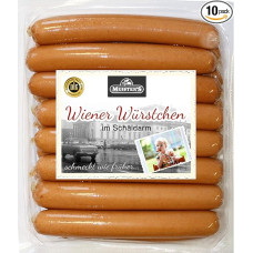 Vienos dešrelės su lupenomis | Puikios rūkytos dešrelės su karštomis dešrelėmis | Šviežios kokybės dešrelės be žarnų su oda iš Bautzeno | 10 x 50 g