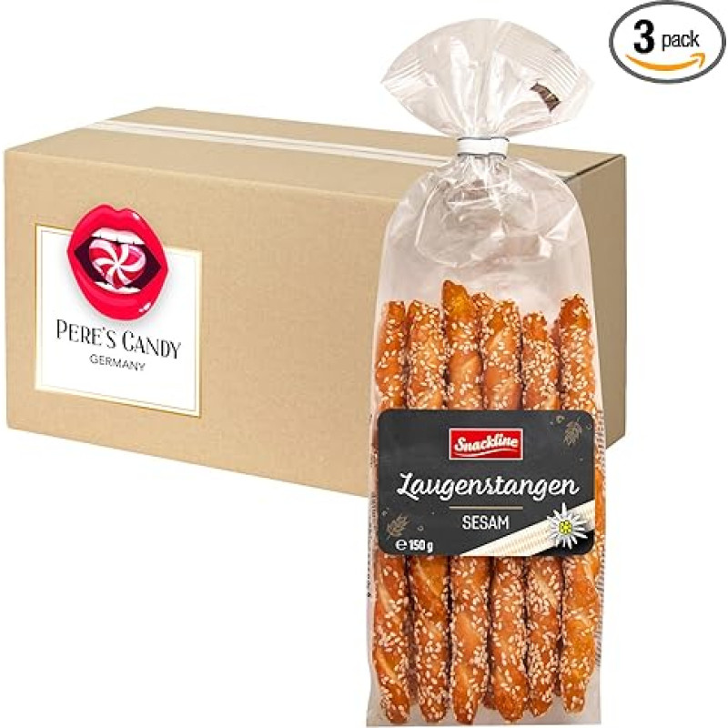 3 x Sesame Lye Sticks 150 g with Gift from Pere's Candy
