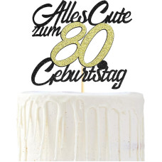 Sumerk 1 x 80th Birthday Cake Decoration Happy 80th Birthday Cake Topper 80th Happy Birthday Cake Topper 80th Birthday Cake Decoration for 80th Birthday Cake Decoration Boys Girls Men Women