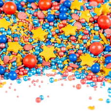 Super Streusel Superhero (90 g) | Sugar Sprinkles for Cakes, Biscuits, Cake and Much More | All Ingredients from the EU | Streuselmix from Hamburg Known on TV & Print | No AZO Dyes (90 g)