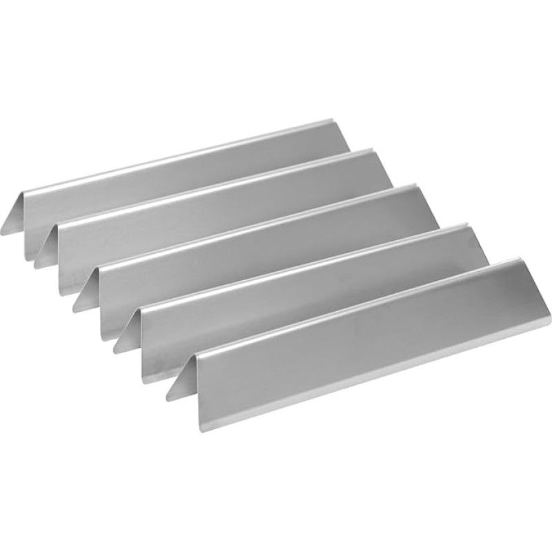 FIRXZYMZ 7636 Stainless Steel Flame Distributor for Weber Spirit I & II E/S-310 320 330 (with Front Burner Knobs), 15.3 Inch Heat Shield Burner Cover Flavorizer Bars for Spirit E310 S310 E320 S320