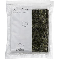 Emma Basic - Sushi Nori Seaweed (40 Sheets) - Young and Crispy | High Quality | Lightly Toasted | Rich in Protein & Fibre | Low Saturated Fat