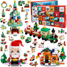 Advent Calendar, 24 Days Christmas Countdown Calendar, Surprise Christmas Party Favors, Christmas Building Blocks Gifts