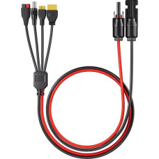 AFERIY saulės kolektorių įkrovimo kabelis 4 in 1 saulės kištukas 10 A į nuolatinės srovės maitinimo kabelį 14AMG