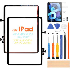 Touch Screen for iPad Air 4 4th Generation 2020 10.9 Inch A2316 AA2324 A2072 A2325 Digitizer for iPad Air 4 4th Touch Screen Replacement Touch Screen Front with Repair Kit (Not LCD)