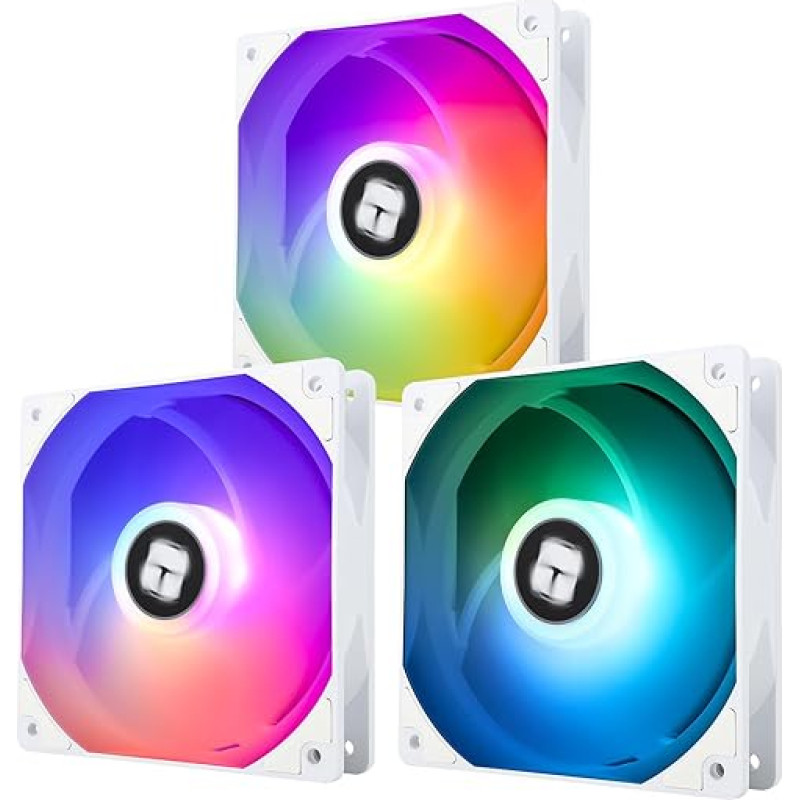Thermalright TL-C12CW-S X3 CPU Fan 120 mm White ARGB Case Fan, 4-Pin PWM Silent Computer Fan with S-FDB Bearing Included, Up to 1550RPM Fan (Pack of 3)