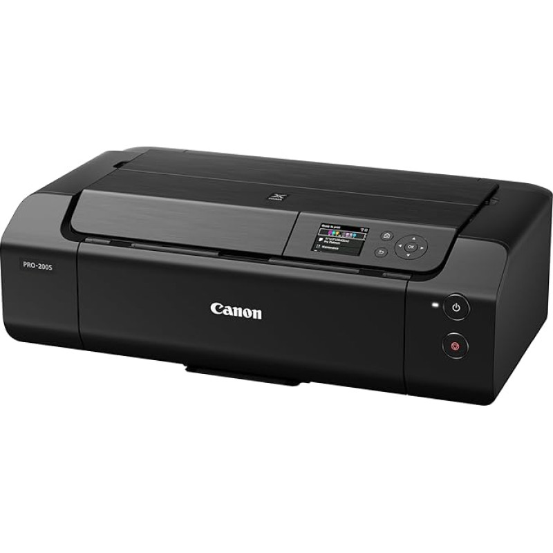 Canon PIXMA PRO-200S Colour Inkjet Printer, Photo Printer, DIN A3+ (High-Gloss Print, WiFi, USB 2.0, WiFi, LAN, Print App, 7.5 cm LCD Colour Display, 4800 x 2400 DPI, 8 Separate Printer Inks), Grey