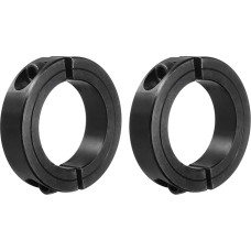 Schaftmanschette 1 7/8 Zoll Bohrung doppelt geteilter Karbonstahl Klemmkragen Schaftmanschetten mit Stellschraube schwarz 2 Stück
