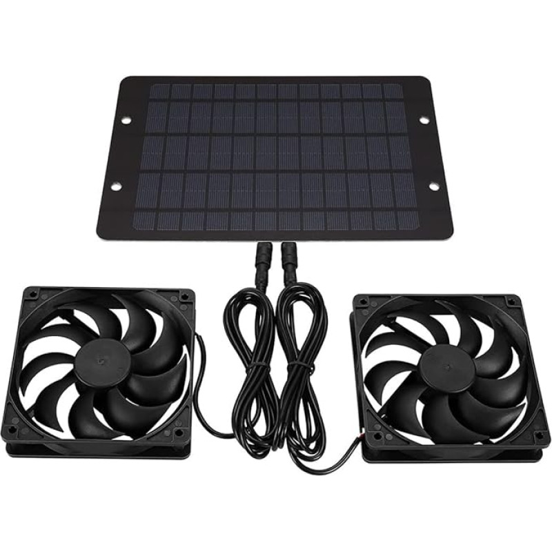 RANRAO 10W 12V Solar Panel Powered Fan Solar Panel Mini Fan Solar Extractor Fan for Poultry House Greenhouse Cooling