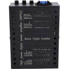 Automobilinis skaitmeninio garso procesoriaus stiprintuvas, DC12V automobilinis stiprintuvas 2/4 omų stabilios klasės AB automobilio DSP stiprintuvo dėžutė, skirta automobilių garso sistemoms, matinės juodos spalvos