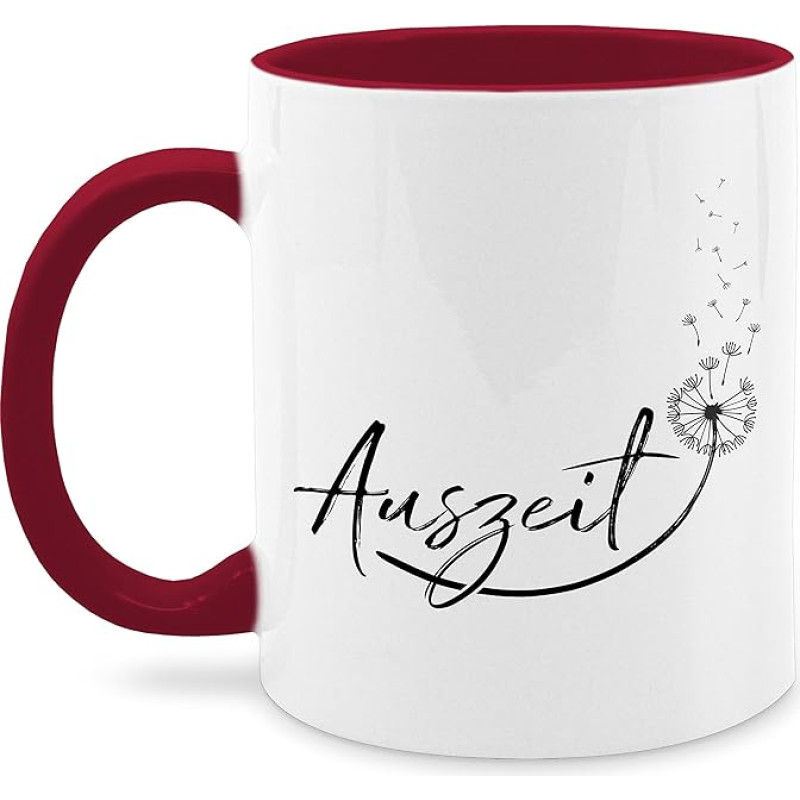 Mug 325 ml – Statement – Time Out Relaxation Relax Dandelion – 325 ml – Bordeaux Red – Mug with Coffee Cups Sayings Statements Relax Coffee Cup Statement Mug Happy New Year