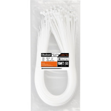 Oksdown Pack of 100 600 mm x 4.8 mm White Cable Ties with 22 kg Tensile Strength UV-Resistant Long Nylon Plastic Self-Locking Multifunctional Cable Zip Ties