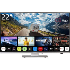 REFLEXION LDDX22IBT Smart LED TV, 22 Inch / 55 cm, LG webOSHub, Caravan/Motorhome/Camping/Caravan/Boat/Truck TV, Slimline, 12/24/230 Volt, Full HD, Triple Tuner, Bluetooth, Wi-Fi, DVD Player