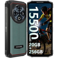 DOOGEE Fire 6 Power Outdoor Smartphone Without Contract - 15500 mAh, 20GB + 256GB Outdoor Mobile Phone, 6.56 Inch 50MP Construction Site Mobile Phone, 4G Triple SIM Android 14 Smartphone,