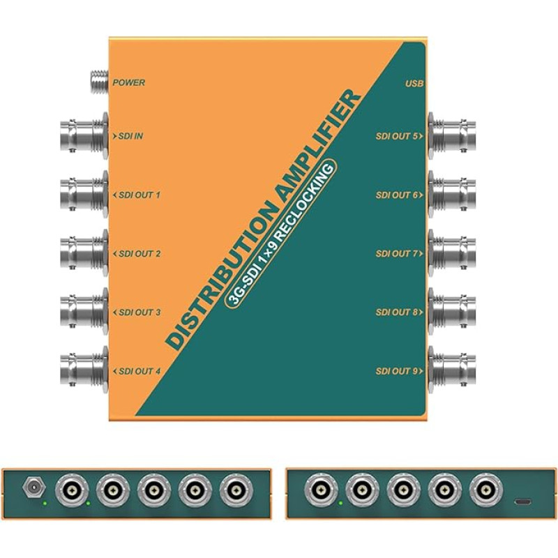 AVMATRIX SDI Splitter 1×9 Distribution Amplifier, 3G/HD/SD Supported SDI Formats, Re-clocking, Equalization, Signal Retiming 1080p @60Hz (SD1191)