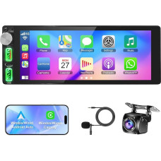 Vieno DIN automobilinis radijas su belaidžiu 