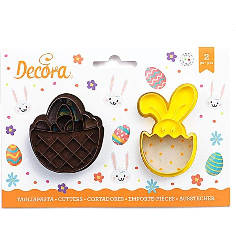 Decora 0255061 Plastikinis pjaustymo krepšelis ir triušis 2 dalių