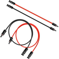 WBGADAM Extension Cable 4 mm², 12 m Solar Cable for PV Solar System, IP67 Photovoltaic Cable Plug, Red + Black