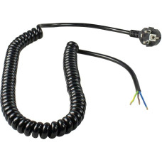 kaip - Schwabe 70424 Spiralinis kabelis Jungiamasis kabelis nuo 1 m pagrindinio ilgio iki maždaug 2,5 m jungiamojo kabelio H05VV-F 3G1,5 230 V, 16 A - Įžeminimo kontaktinis kampinis kištukas, galas 60 mm, juodas, IP20