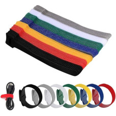 Kabelbinder mit Klettverschluss, Mehrzweck-Kabelbinder, verstellbar, ordentlich, Befestigungsgurt für PC-Kabelmanagement, Organisation von Kabeln, TV, Schreibtisch, Kabelmanagement-Bänder - 70 Stück