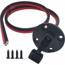 Halokny 10AWG Solar SAE Female Side Wall Connector, 2 Feet SAE Solar Quick Connect Panel Flush Mount Plug Cable, Weatherproof SAE Extension Cable with 4 Screws for Automotive and Solar Panel