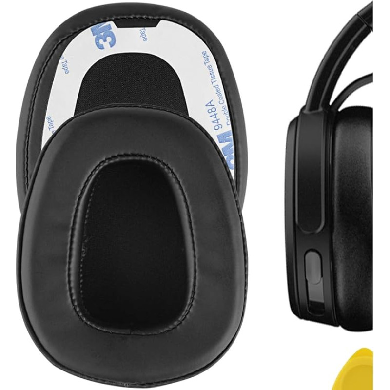 GEEKRIA QuickFit Protein Leather Replacement Ear Pads for Skullcandy Crusher Wired Headphones, Ear Pads, Replacement Ear Cushion/Ear Cups/Ear Covers