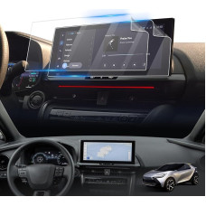 LFOTPP 2 ekrano apsaugų pakuotė, suderinama su Toyot-a C-HR Hybrid 2024 2025 12.3 colių navigacijos GPS jutikliniu ekranu, CHR 12.3 colių nano apsauginė plėvelė PET 5H, apsauganti nuo įbrėžimų, folijos priedai