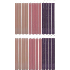 Set of Taper Candles, Dinner Candles, Candlestick Candles, Tapered Candles, Metallic Look, 7 Hours Burning Time (20 cm, Pack of 24, Violet Purple)