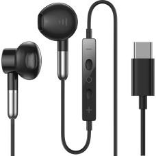 USB C tipo ausinės, C tipo ausinės, laidinės Hi-Fi stereofoninės triukšmo ausinės su mikrofonu ir garsumo valdymu, skirtos 