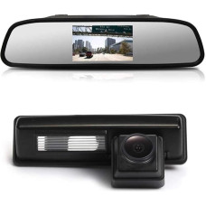 1280 x 720 pikselių 1000TV linijų galinio vaizdo kameros rinkinys: 4,3 colių galinio vaizdo veidrodėlio monitorius + HD naktinio matymo galinio vaizdo kamera 