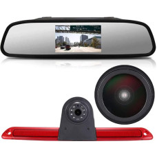 1280 x 720 Brake Light Car Camera Third Roof Brake Light Reversing Camera Replacement for VW Crafter Caravelle 2007-2015 Mercedes Benz Sprinter W906 OEM: A9068200456 2DA009511+4.3 Inch Reverse Mirror