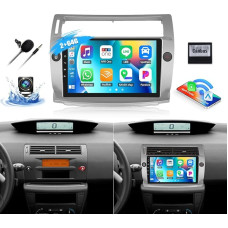 2G + 64G 8 Core CAMECHO Android 13 Car Radio for Citroen C4 2004-2009/C-Quatre 2008-2011 with Navi Carplay Android Car Wireless, Double DIN with 9 Inch Screen with RDS/FM Bluetooth 5.0+DSP=P2