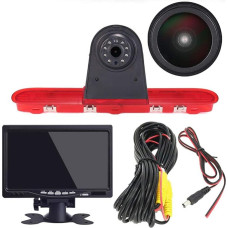 7 colių monitorius + HD IP68 atbulinės eigos sistema atbulinės eigos kamera 3. stabdžių žibintas stabdžių žibintas tinkamas su kampo reguliavimu naktinė versija infraraudonųjų spindulių šviesa furgono stogo kamerai Citroen Dispatch / Toyota Proace / Peuge