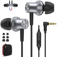 AIAUXAI In-Ear-Kopfhörer, Kopfhörer mit Kabel 3,5 mm Klinke, HiFi-Kopfhörer mit Mikrofon, leistungsstarker Bass-Sound, HD-Anrufe, kein Lärm, für Phone Computer, Tablet, MP3