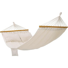 SONGMICS hamakas lauko daugiavietis, lazdų hamakas, nešiojamas ir pralaidus orui, 210 x 150 cm, TÜV Rheinland, 300 kg statinė apkrova, skirtas sodui lauke GDC22M