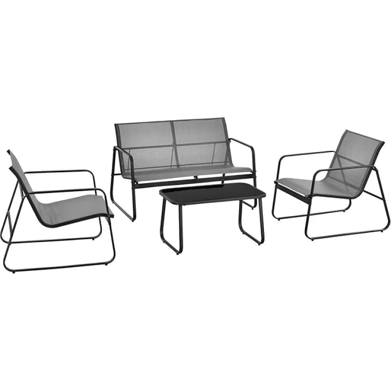 Megashopitalia Outdoor Lounge Set, Aluminium, Grey/Charcoal, X-Large
