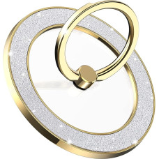 Magnetic Phone Ring Holder for MagSafe - Pikabo Magnetic Phone Grip, Phone Stand, Phone Ring Ring for iPhone MagSafe, Compatible with Wireless Charging (Glitter Gold)