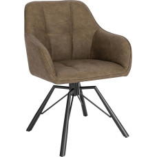 WOLTU BH366br-1 Pasukama valgomojo kėdė Virtuvės kėdė Minkšta kėdė Pasukama kėdė Patogi kėdė su porankiais Atlošas Kėdė su porankiu Valgomojo kėdė su atlošu Valgomojo kėdė Svetainė su dirbtinės odos užvalkalu Ruda