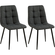 CLP Tilde valgomojo kėdės, minkštos virtuvės kėdės, minkštos kėdės su atlošu, spalva: Medžiaga: tamsiai pilka, Spalva: tamsiai pilka, Medžiaga: Medžiaga: