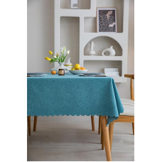 Fusehngre staltiesė Vandeniui atspari stačiakampė aliejams atspari raukšlėms atspari medvilninė staltiesė 6-8 vietų staltiesė valgomojo virtuvei (130x240 cm, mėlyna)