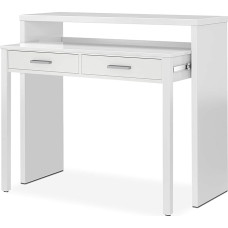 Furniturefactor Tressa Gloss White Dressing Table, Dresser, Computer Desk, 004582bo