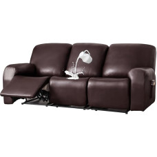 ZRCYXDW PULeder sesselschoner für relaxsessel 3 sitzer, 8 Stück wasserdicht Stretch sesselüberwurf Für Relaxsessel mit elastischem Boden Kratzfest Sesselbezug waschbar-Tiefer Kaffee-3 Sitzer