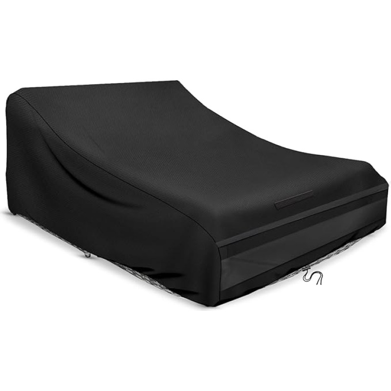Sun Lounger Cover 2 People 200 x 140 x 90 cm, 420D Cover Double Lounger Outdoor Waterproof Double Sun Lounger Recliner Garden Lounger Protective Cover Windproof, UV-Resistant