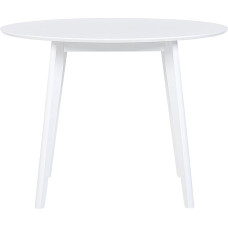 Roxby Dining Room Table Diameter 100 cm MDF Board / Rubberwood White