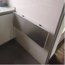 Klappbarer Esstisch aus Edelstahl, wandmontiert, mit faltbarem Wandregal, ideal für kleine Räume, Outdoor, Garten, Balkon, verschiedene Größen erhältlich