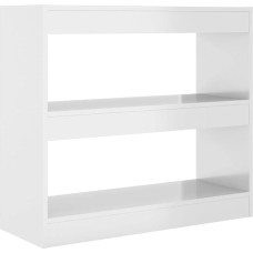 vidaXL Bookcase, Room Divider, Standing Shelf, Filing Shelf, Wall Shelf, Room Divider, Storage, Office Shelf, Decorative Shelf, High-Gloss White, 80 x 30 x 72 cm