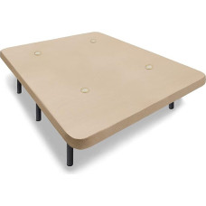 HOGAR24 ES | Smėlio spalvos 3D audinio paminkštintas pagrindas su ventiliacijos vožtuvais - įskaitant 25 cm metalinių kojų komplektą - 90 cm x 180 cm