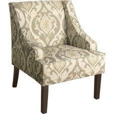 Benjara BM194000 Damask Wood Accent Chair, Multi-Colour
